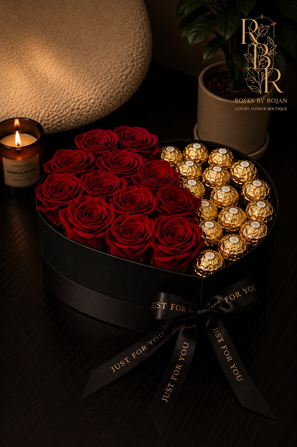 Golden Heart: red rose in a gift box (view 2)