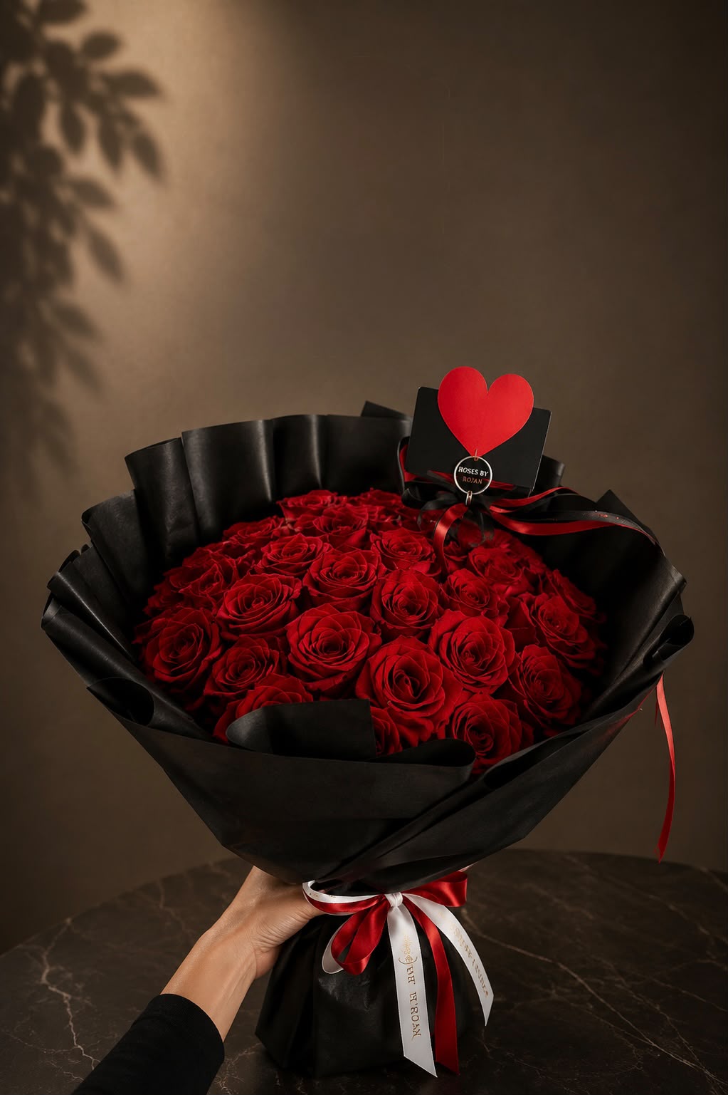 Love Devotion: red rose in a bouquet