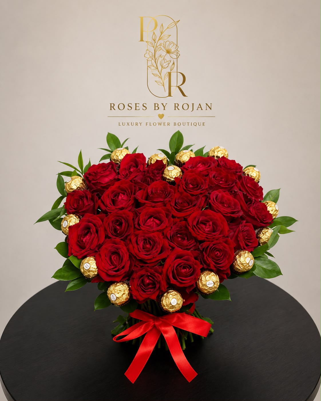 Golden Heart Romance: red rose in a bouquet