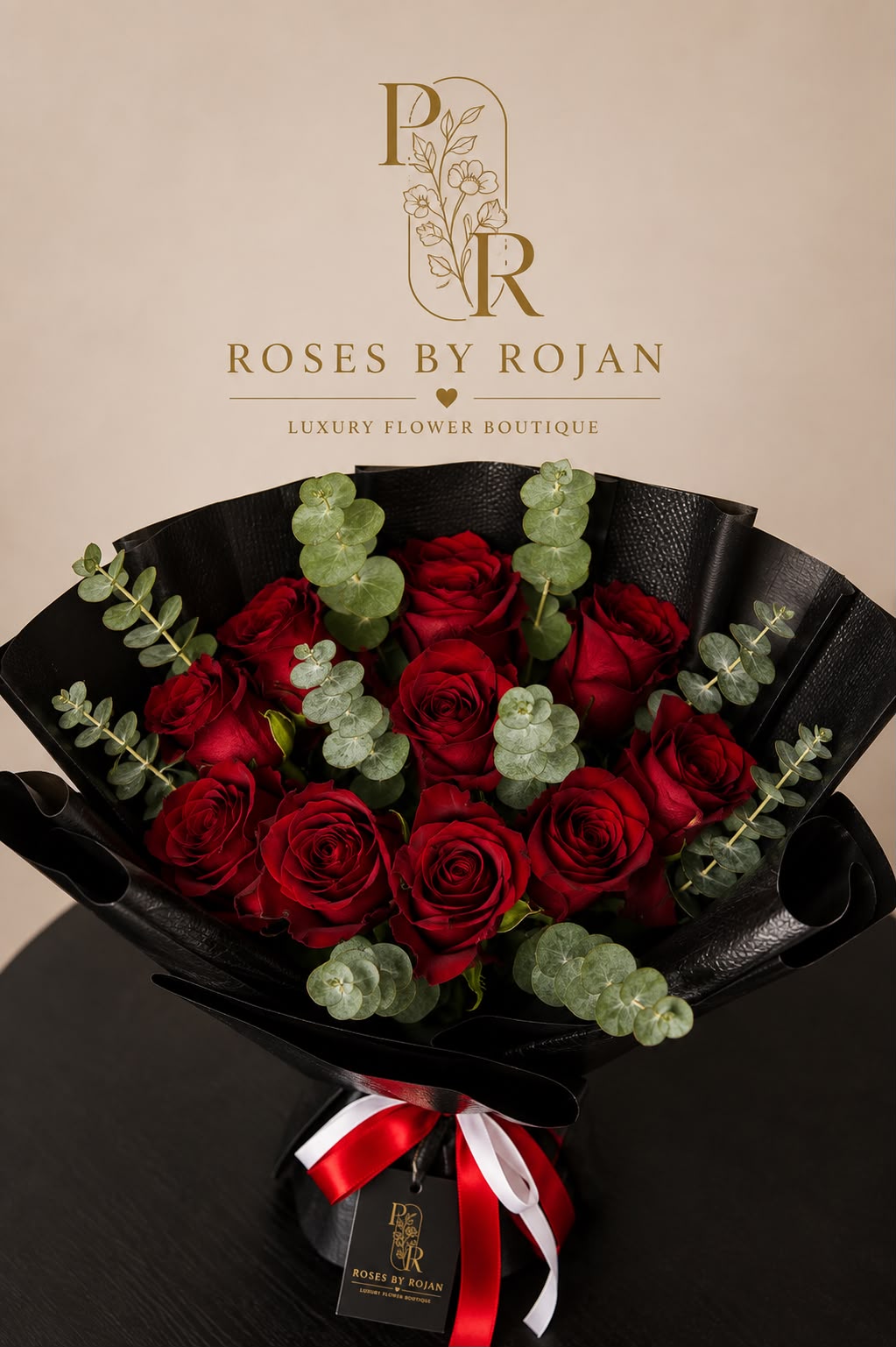 Simple Elegance: red rose in a bouquet (view 2)