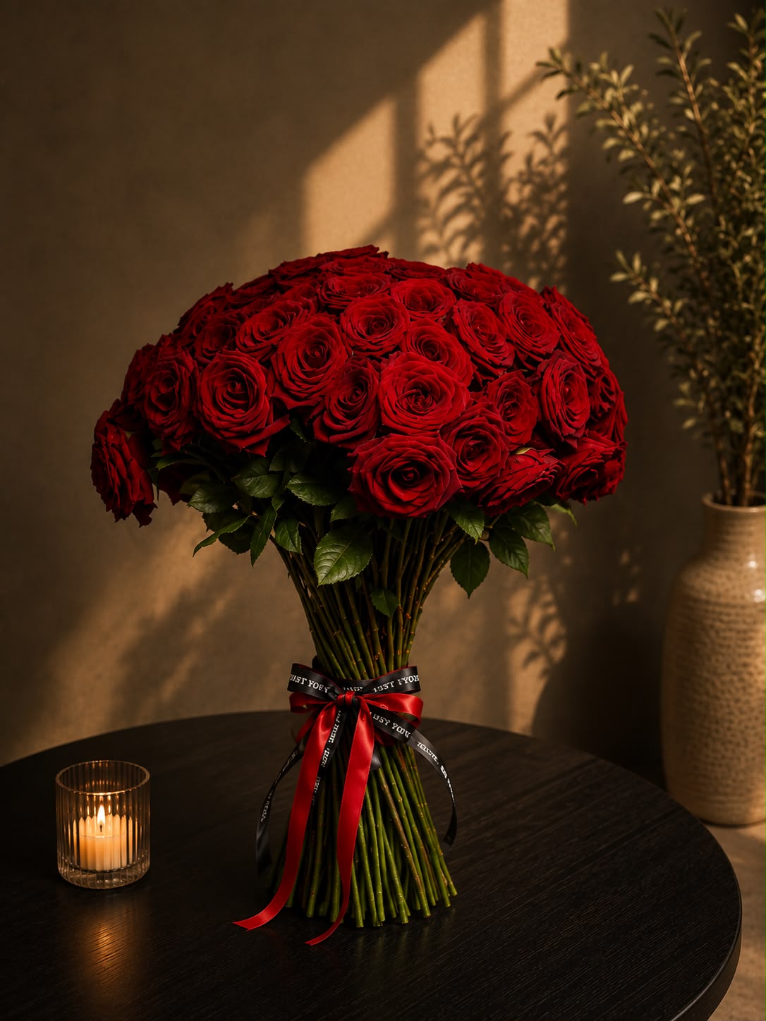 Infinity Love: red rose in a bouquet