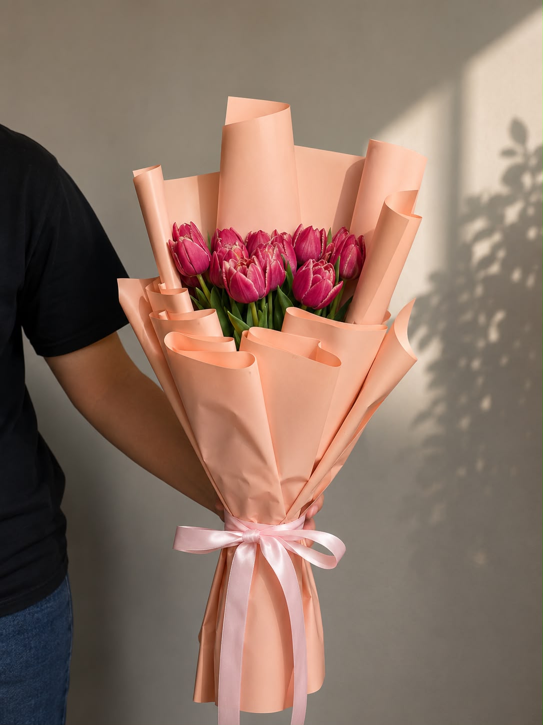 Blush Tulip Whisper: pink tulip in a bouquet