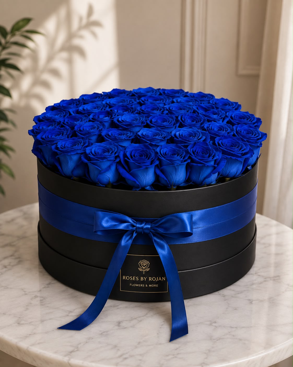 Midnight Sapphire Roses: blue rose in a gift box