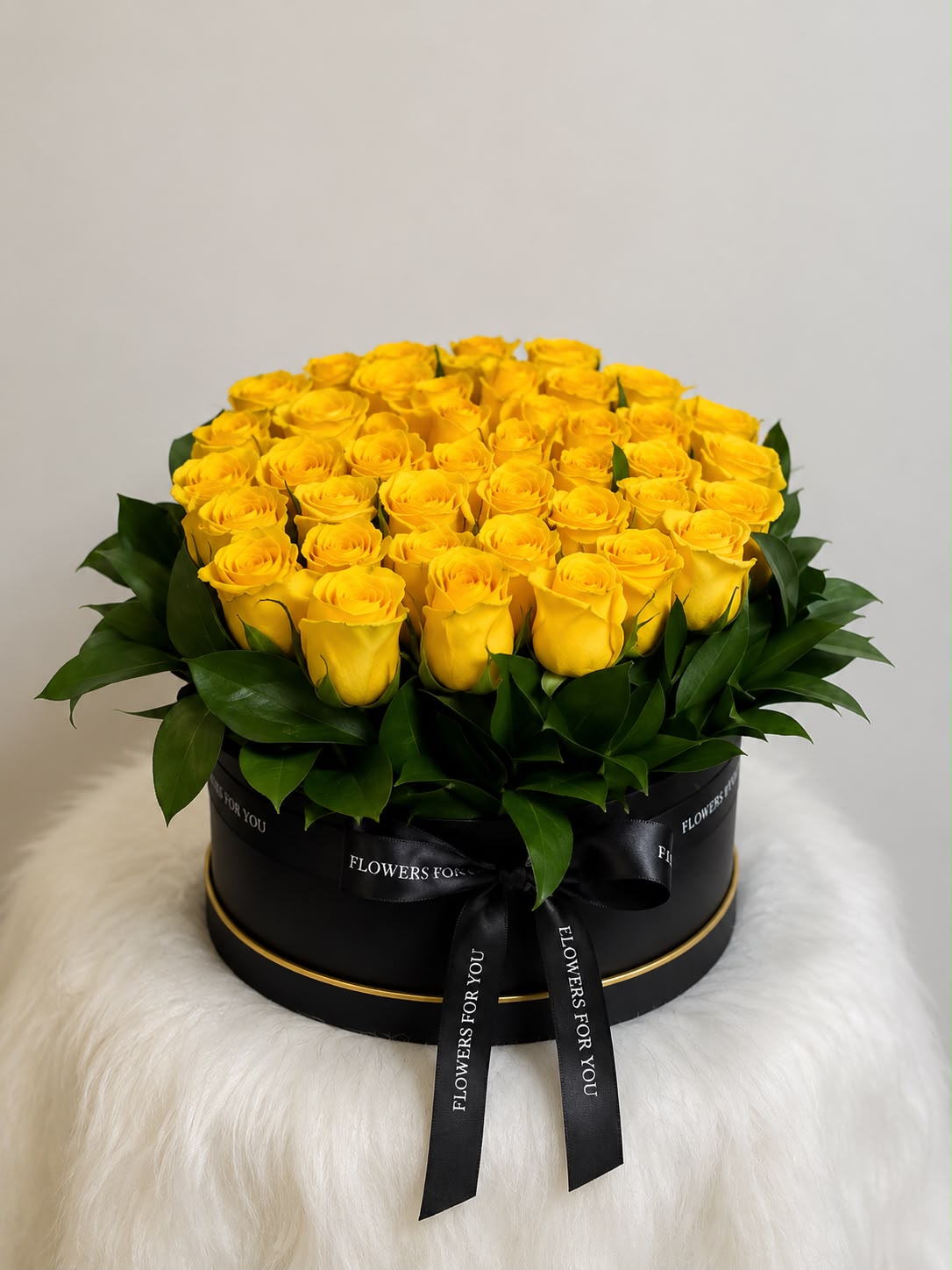 Golden Sunshine Box: yellow rose in a gift box