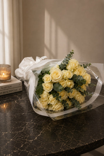 Ivory Grace: white rose in a bouquet