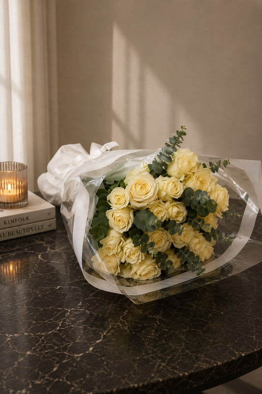 Ivory Grace: white rose in a bouquet
