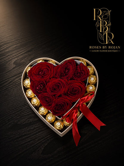 Heart Indulgence: red rose in a gift box