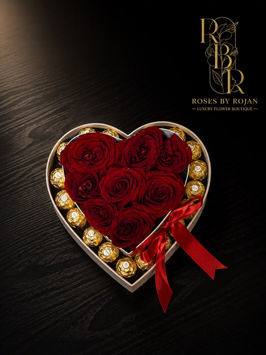 Heart Indulgence: red rose in a gift box